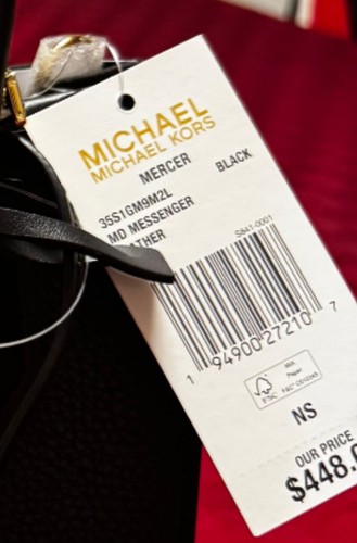Michael Kors Mercer Medium Messenger Black Pebble Leather Crossbody Bag MSRP$448 - Picture 5 of 5