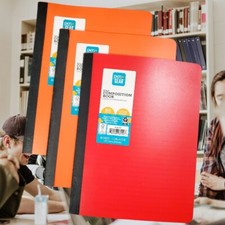 3pk Poly Composition Books COLLEGE Ruled 7.4" x 9.75" 80 Sheets Pen Gear Med