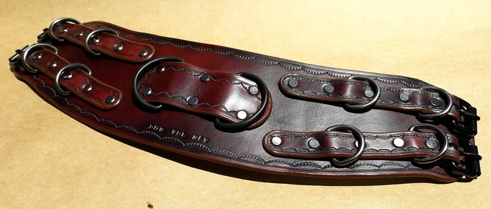 Cinturón Steampunk Seven Rivers, Caoba, Herrajes de Metal Sólido, Cintura 37"-42" Foto 3 de 4