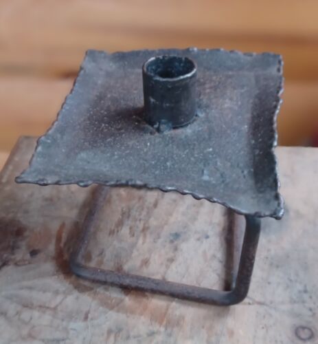 Vintage Primitive Farmhouse Metal Rustic Chamber Stick Candle Holder - Unique - Picture 3 of 14