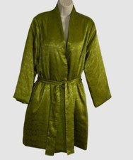  275 Natori Women's Green Infinity Jacquard Sleepwear Short Puffer Robe Size XL