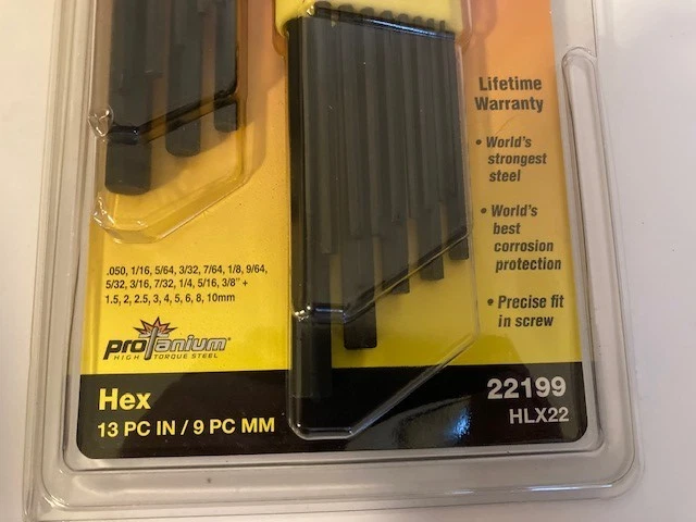 Bondhus 13pc Hex L-Wrench Set SAE Standard 22199 USA Made NEW in Box - Image 4 of 4