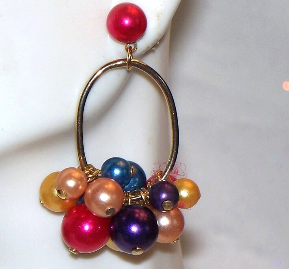 VINTAGE MASSIVE BRIGHT STATEMENT MULTI COLORED BE… - image 1