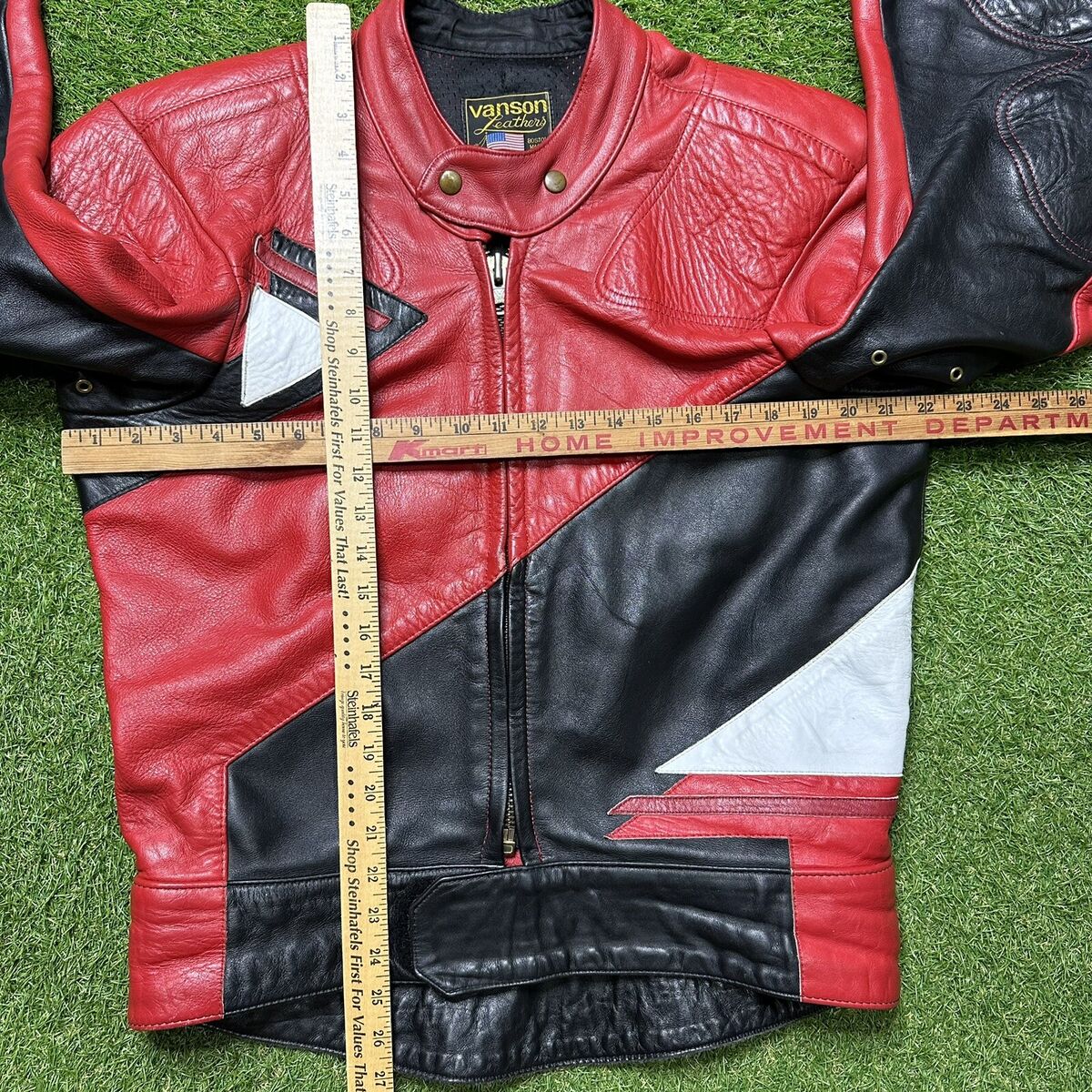 Vtg Vanson 80s 90s Red & Black Riders Leather Motorcycle Vtg Vanson 80s 90s Red & Black Riders Leather Motorcycle