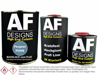 Autolack für Peugeot P3MB Bleu Celeste 1,25L Klarlack Set