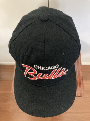CHICAGO BULLS SPORTS SPECIALTIES SCRIPT SNAPBACK HAT CAP WOOL NBA VTG 90S JORDAN - Picture 5 of 17