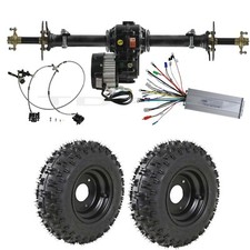 34" Go Kart Rear Axle Kit Shaft Differential 6" Wheels 48V 1000W Electric Motor