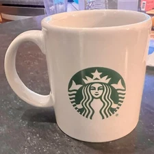 2018 STARBUCKS 12 OZ WHITE MUG WITH MERMAID LOGO & PAW PRINTS CUP MINT