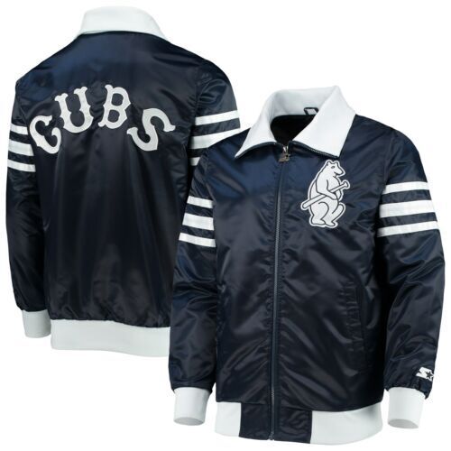 VTG Chicago Cubs STARTER Full Zip Lined Nylon Windbreaker SZ VTG Chicago Cubs STARTER Full Zip Lined Nylon Windbreaker SZ
