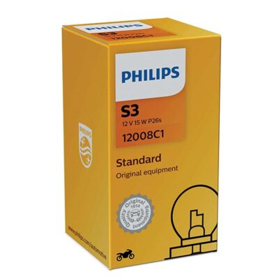 PHILIPS S3 LAMPE - 12V 15W P26s - (Ref.Philips: 12008C1)