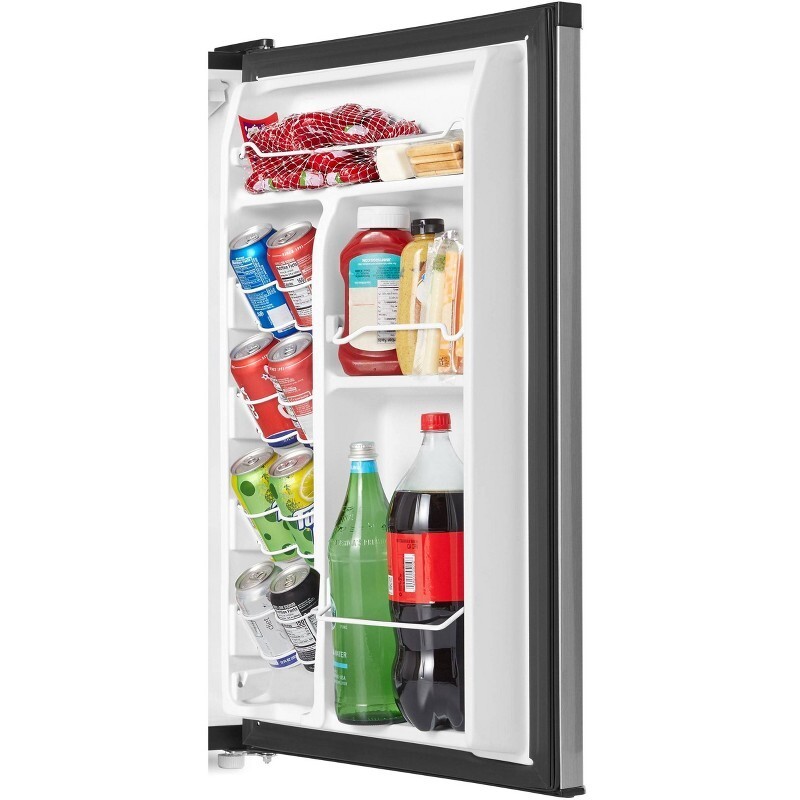 Whirlpool 4.3 cu ft Mini Refrigerator Stainless Steel Reversible Door ...