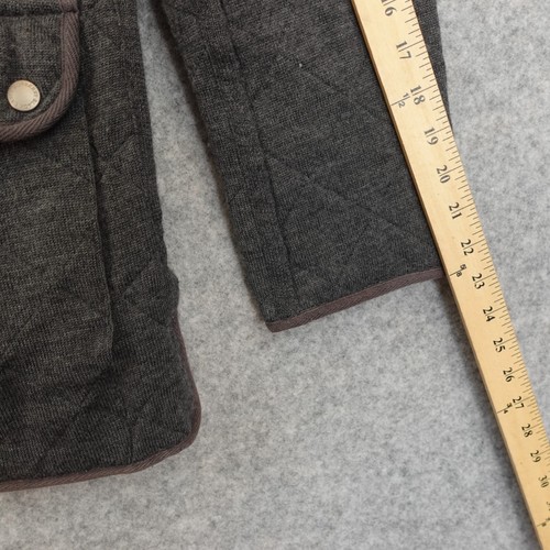 Vintage Burberry Quilted Jacket Mens 2 XSmall Black Nova Plaid Check Wool Chore - Picture 11 of 21