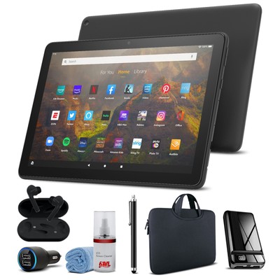 Amazon Fire HD 10 32GB 10.1'' Tablet (2021) - Black with Deluxe Accessories