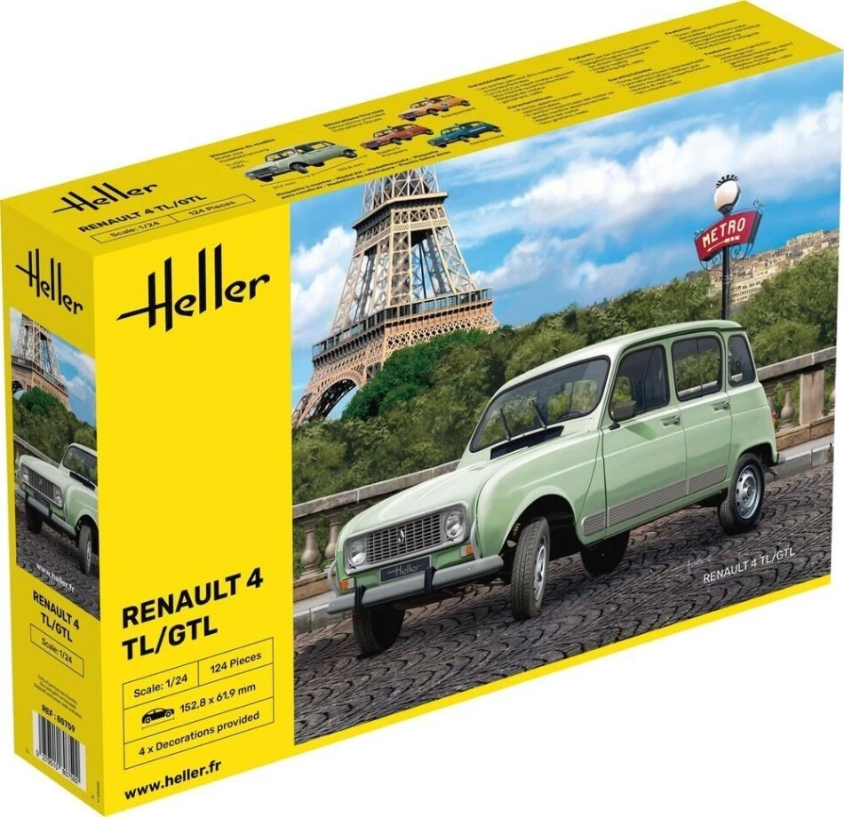 KIT MODELLINO AUTO STATICO HELLER RENAULT 4TL/GTL MODELLISMO SCALA 1:24 - Immagine 3 di 4