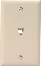 NEW COOPER 3532-4V IVORY FLUSH MOUNT TELEPHONE PHONE WALL JACK 6729990