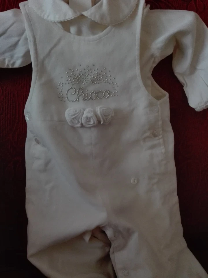 Salopette bimba taglia 12 mesi in velluto beige nuova - Immagine 2 di 4