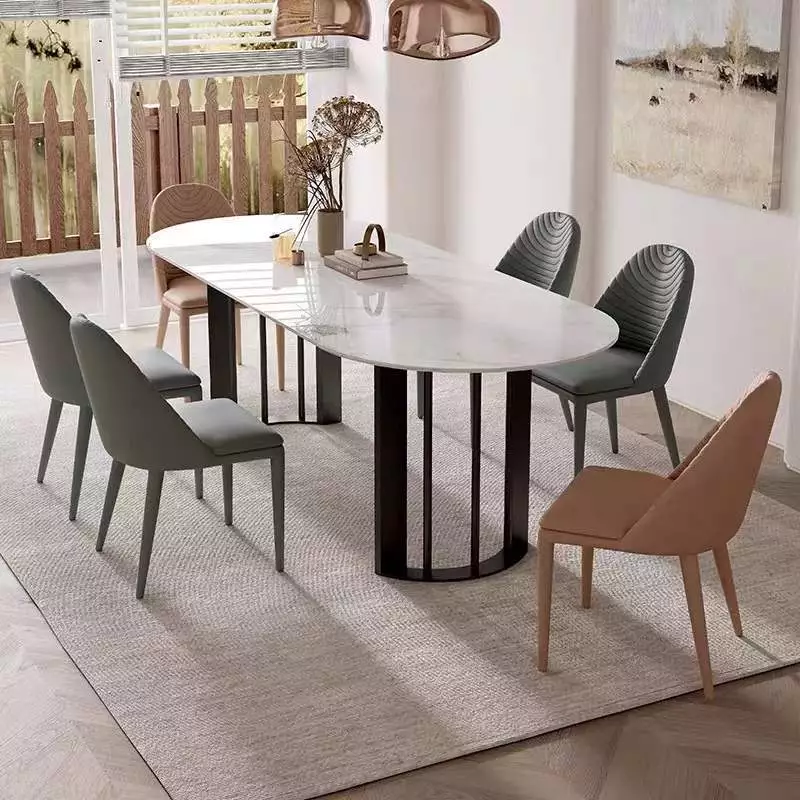 Oval stone top dining on sale table