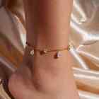 Dangling Anklet 14K Yellow Gold Finish 10Ct Pear Cut Lab-Created Diamond Women's