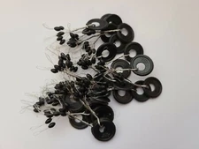 150 LARGE BOBBER STOPPERS (( BLACK 150PCS  25RINGS)) SIZE LARGE NEW