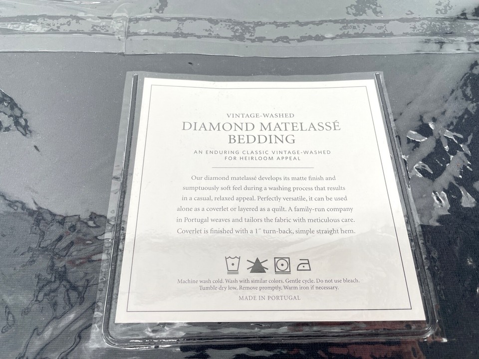 Restoration Hardware Indigo Blue DIAMOND QUILT Coverlet (blanket) eBay