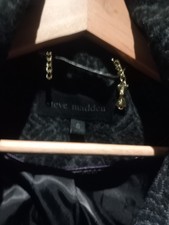 Steve Madden Coat Size 8 Black Mix Express Shipping 