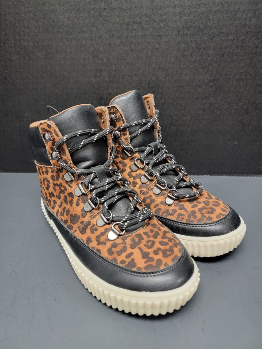 Wonder Nation Big Girl's Hybrid Hiker Boots Leopard Print Select Size NEW