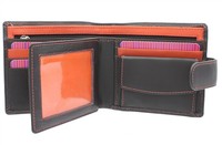 Mala Leather Axis Collection Wallet With Contrast Interior And Stitching 163_42 Mala Leather Axis Collection Wallet With Contrast Interior And Stitching 163_42