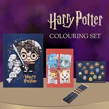 HARRY POTTER Set Cancelleria 16 pezzi Magici Disegni Colorare Stickers Regalo
