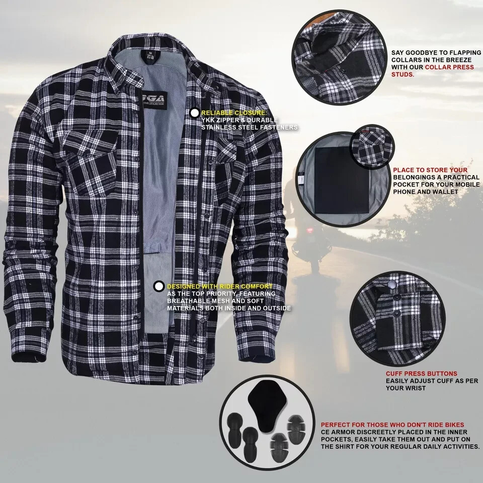 Camicia RKsports Moto Lumberjack In Kevlar Uomo Donna CE - Foto 8