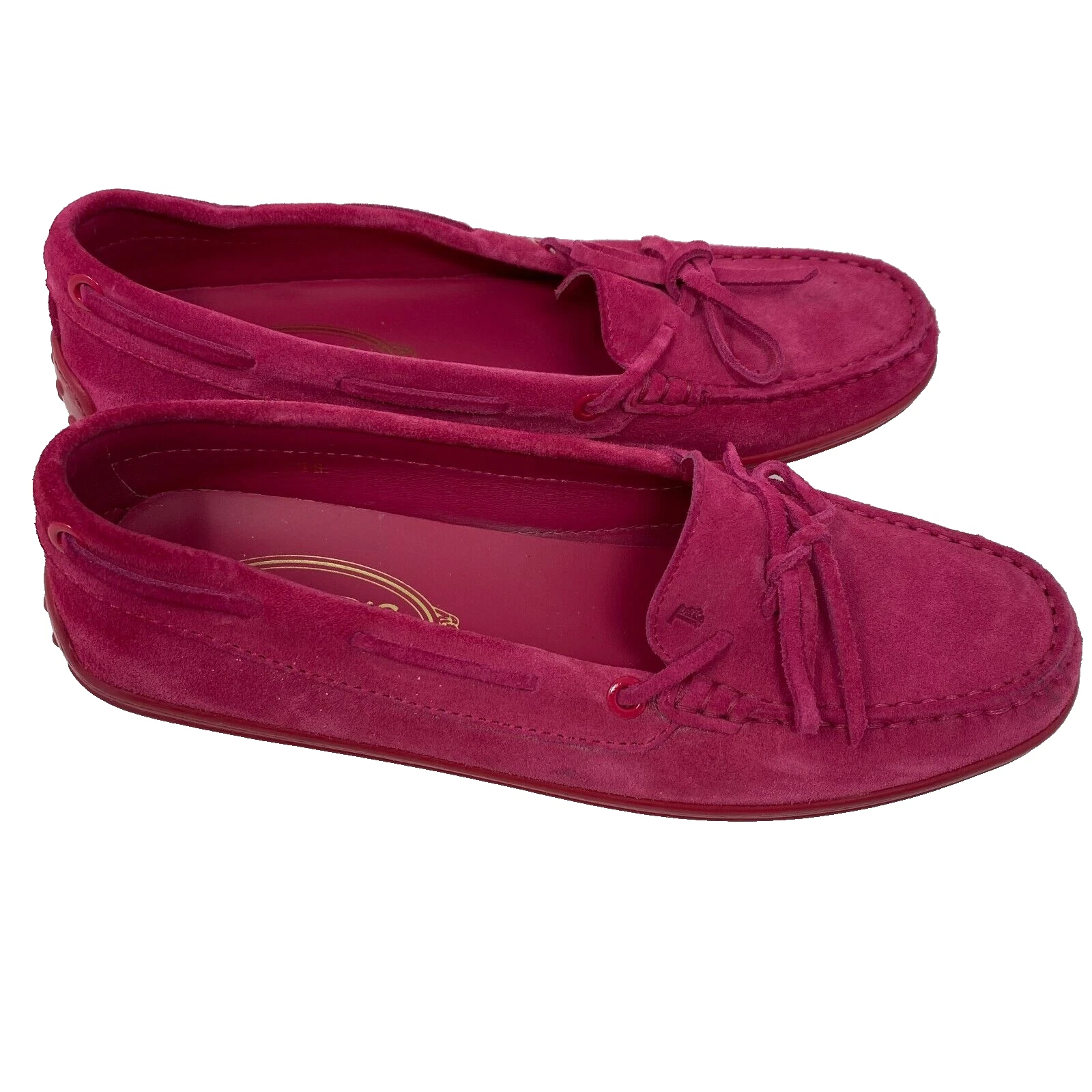 TOD’S mocassini tods rosa scamosciati taglia 38 mocassino slip on