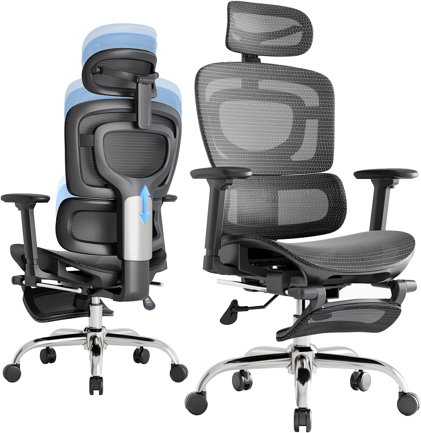 Ergonomic Office Chair, Adaptive Lumbar Support, SGS Class 4 Gas Clylinder 400 L-image