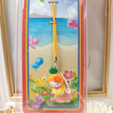 Sanrio Hello Kitty Phone Charm Strap HAWAII Pineapple Princess Vintage 2001