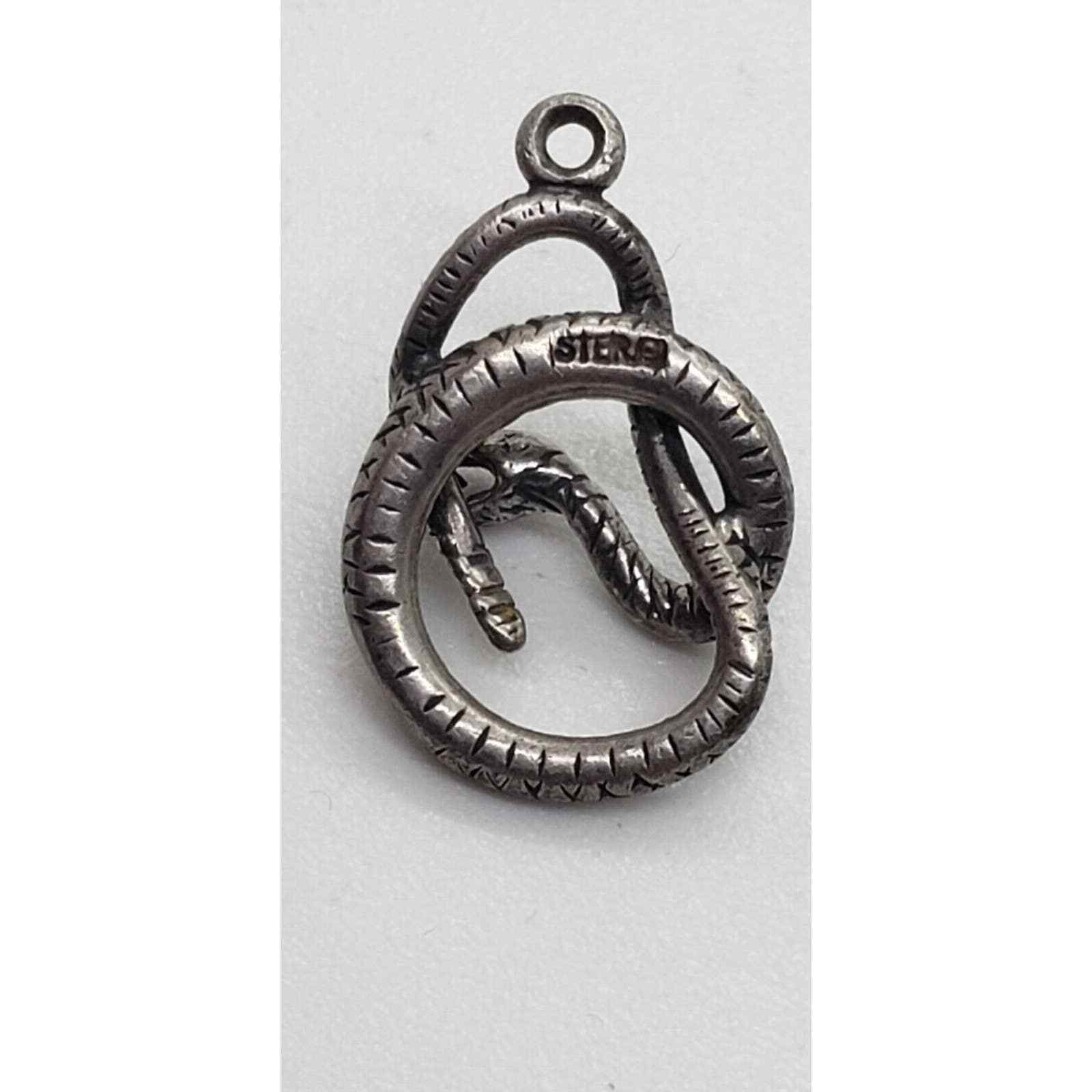 Coiled Snake Pendant Solid 925 Sterling Silver Se… - image 5