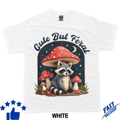Retro Cottagcore Raccoon Mushroom Vintage Grunge Aesthetic T-Shirt