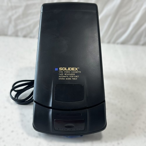 Solidex 958XT VHS Tape Rewinder Black Vintage VCR Video Cassette Tapes