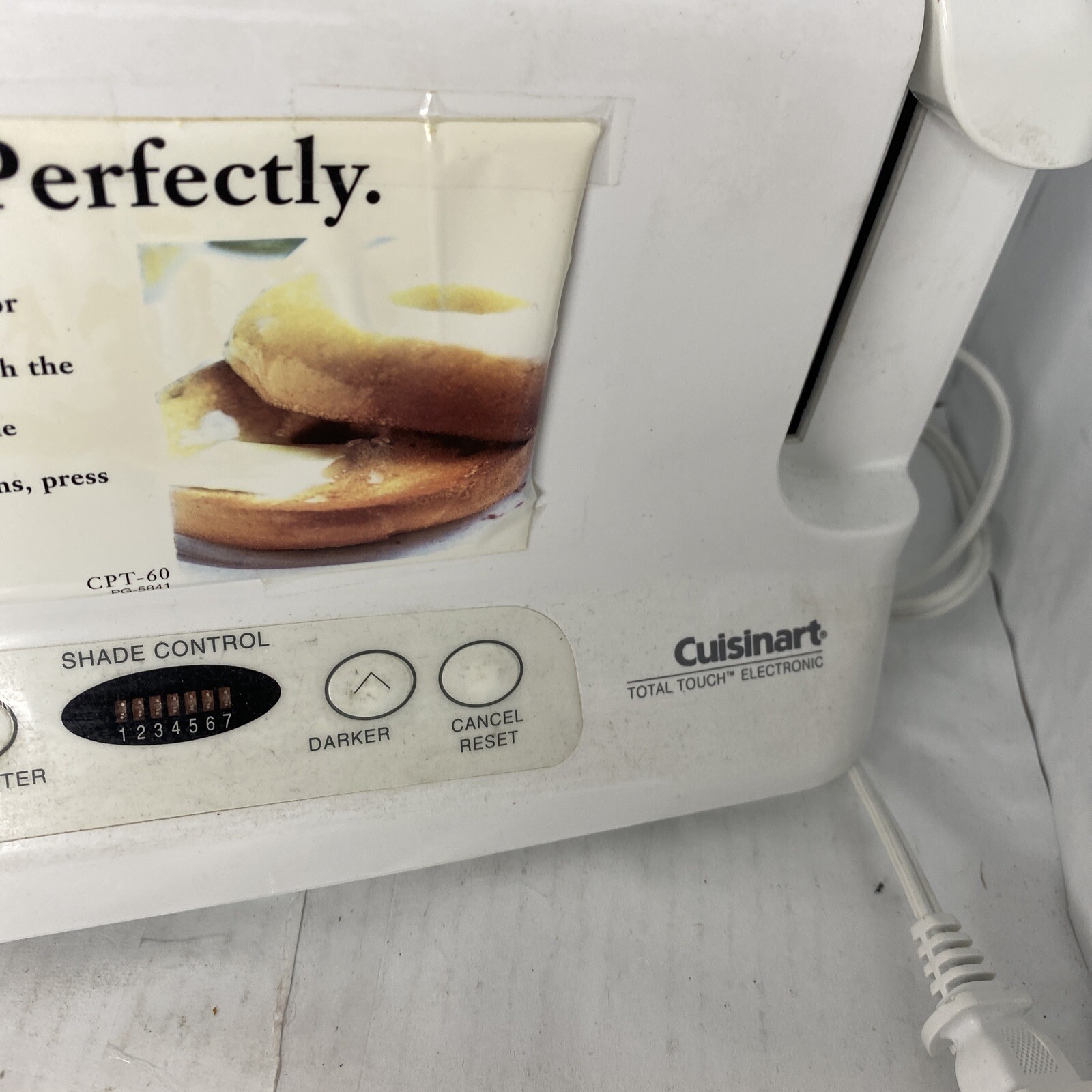 Cuisinart Total Touch Electronic CPT60 Toaster Wide 2 Slice 1 Slot
