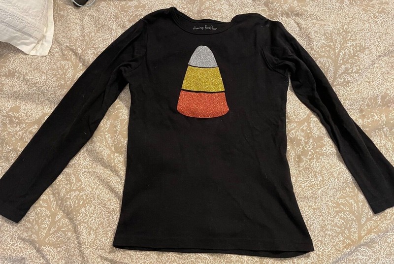 Girls Candy Corn long sleeve tee Chasing Fireflies 10 100% Cotton