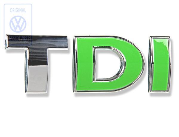 Original VW TDI Rear Boot Badge Emblem Yellow Green NOS  