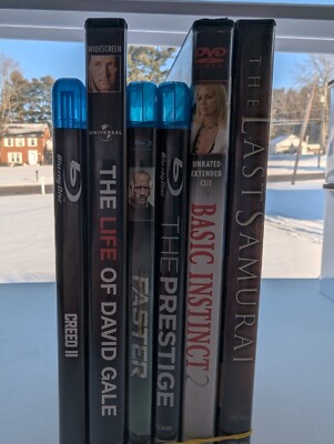 LOT OF 6 DVD Blu-ray Discs Last Samurai Basic Instinct 2 Faster Prestige Creed 2