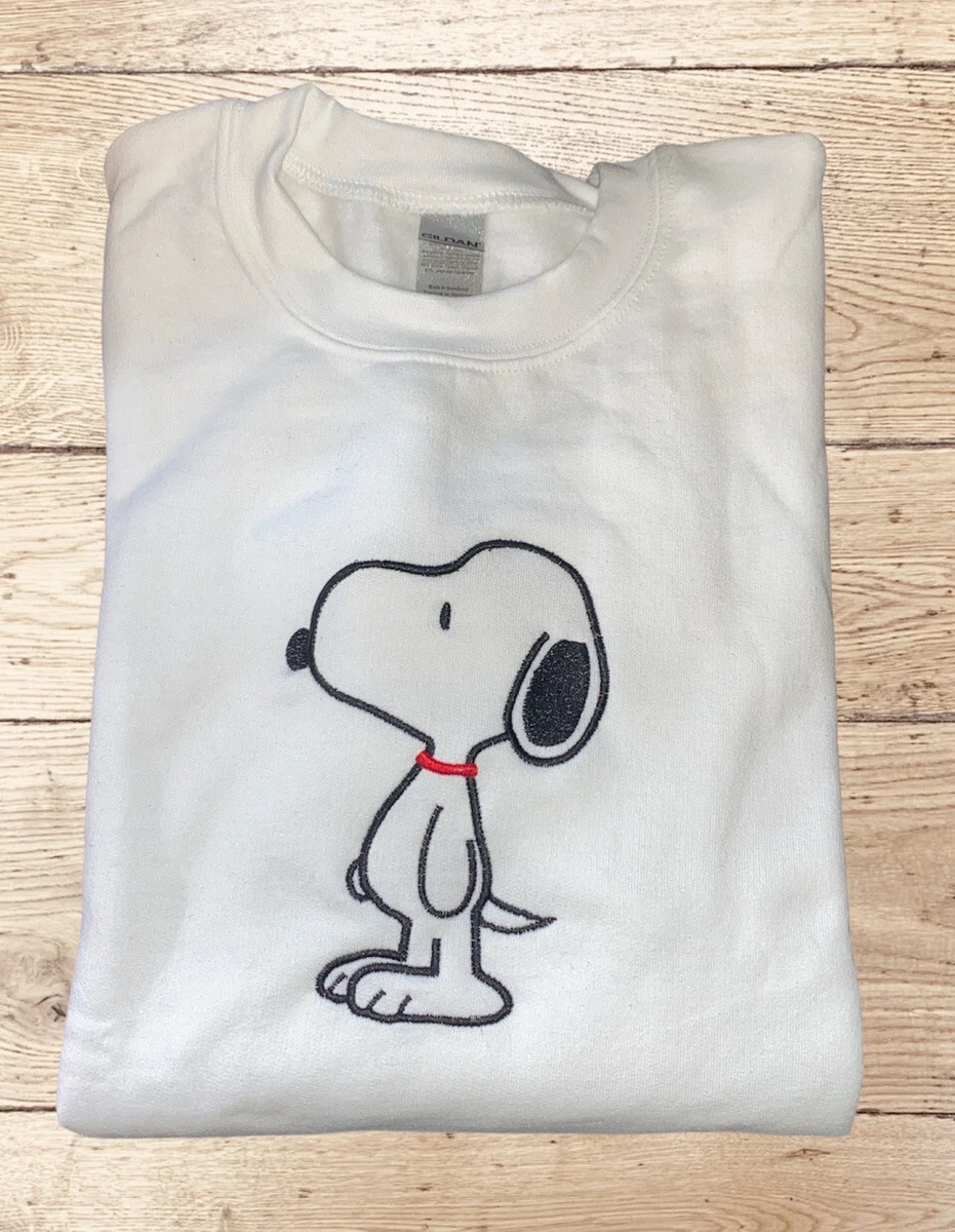 Snoopy PEANUTS Sweatshirt Unisex Size Small Embroidered Design. NWOT
