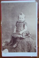Cabinet Card Portrait Victorian BEAUTIFUL Baby Girl in Plaid Dress--- PRECIOUS!!