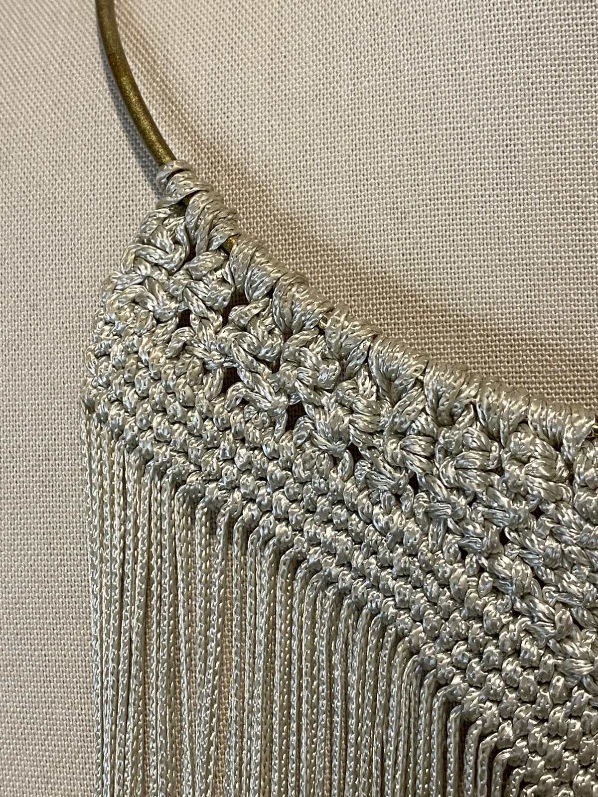 Macrame Ombre Fring Collar Statement Necklace Lon… - image 10