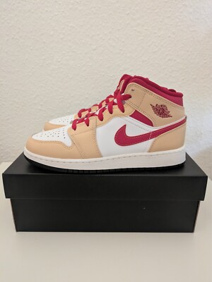 Jordan 1 Mid Light Curry Cardinal (gs) - 38,5 - 554725-201