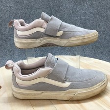 Vans Shos Mens 8 Skateboard Sneakers Gray Slip On Comfort Low Top Casual 721454