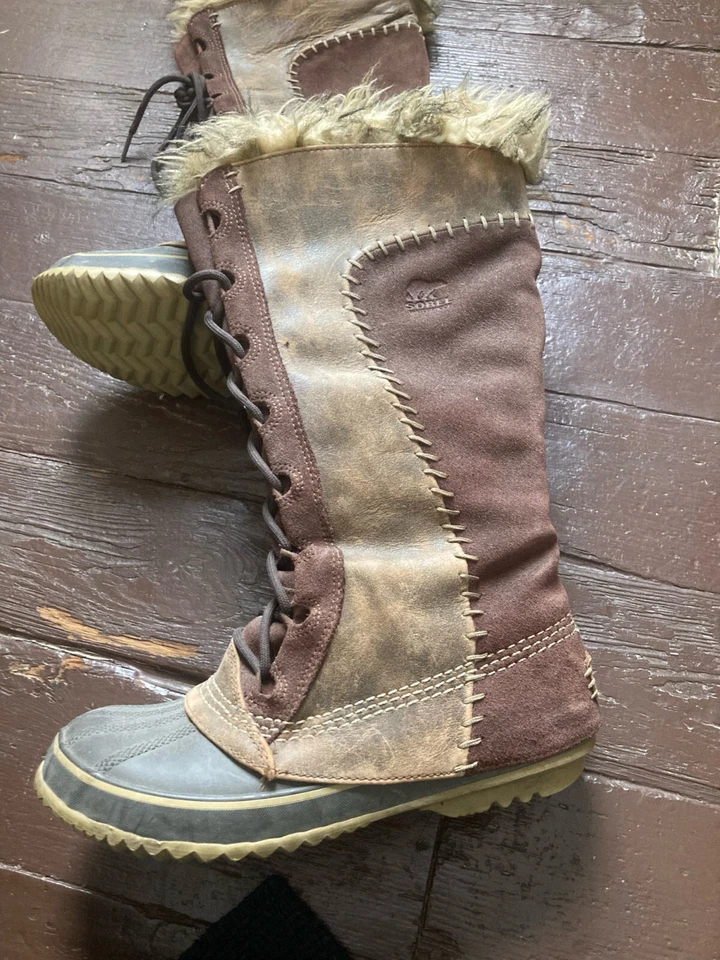 Botas de nieve Sorel para mujer 7 Cate the Great impermeables de cuero de piel alta  Foto 4 de 4