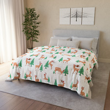 SOFT Reindeer Blanket, Holiday Fleece Blanket, Christmas Reindeer Blanket
