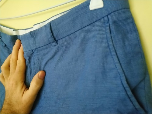 Oxford Blue Cotton Shorts Sz 36-38 - Picture 4 of 8