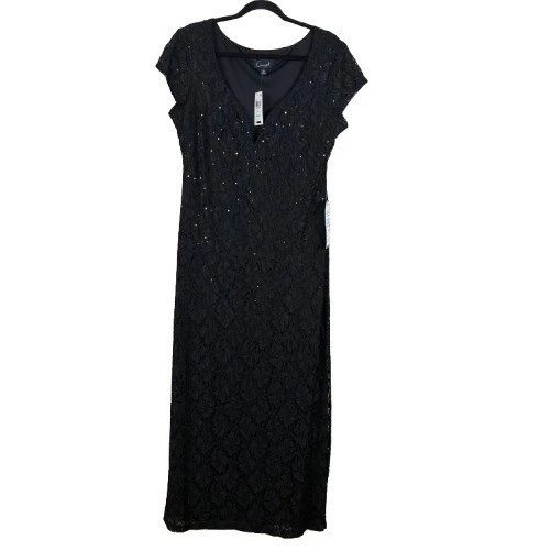 black and beige lace midi dress DEJA DRESS main image 0