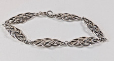 Lovely Vintage Sterling Silver Celtic Knot Link Bracelet 18cm
