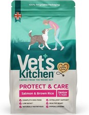 Vet’s Kitchen Senior Dog Food Salmon & Brown Rice 12kg Protect & Care 3.24 per kilo